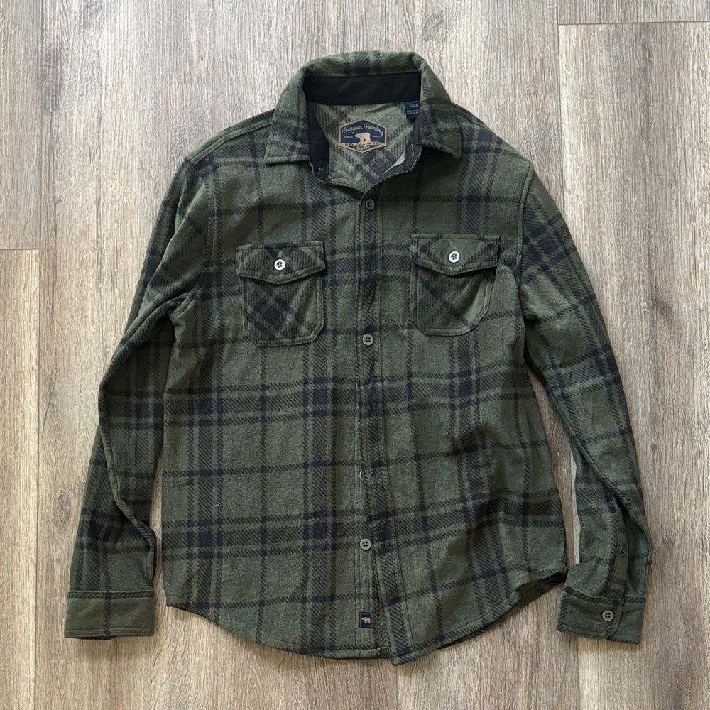Green Plaid Button-Up Shirt